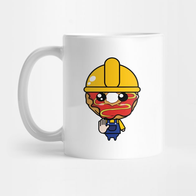 Cute engineer donut with helmet by Donut lover